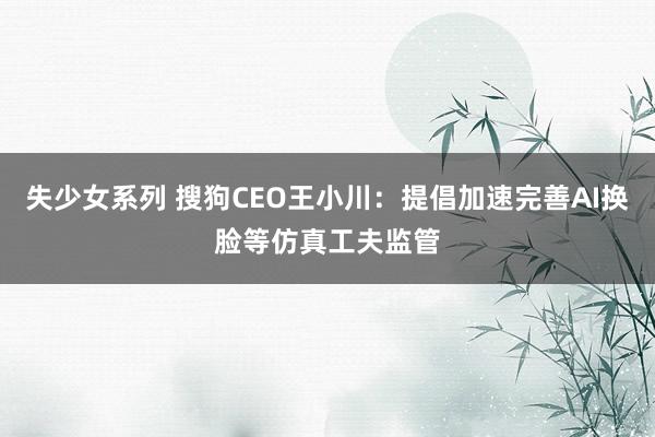 失少女系列 搜狗CEO王小川：提倡加速完善AI换脸等仿真工夫监管