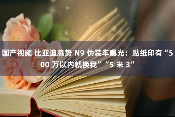 国产视频 比亚迪腾势 N9 伪装车曝光：贴纸印有“500 万以内就换我”“5 米 3”